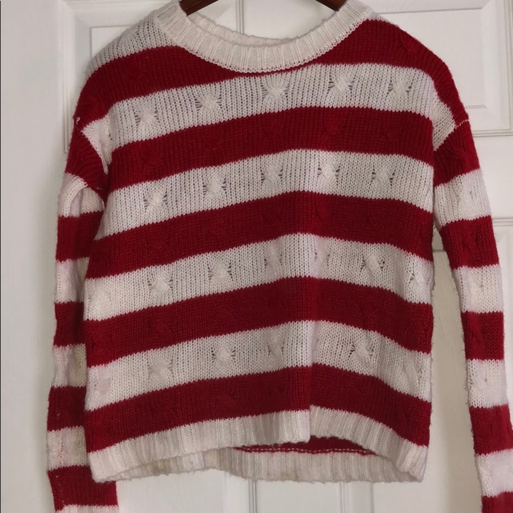 red and white striped sweater